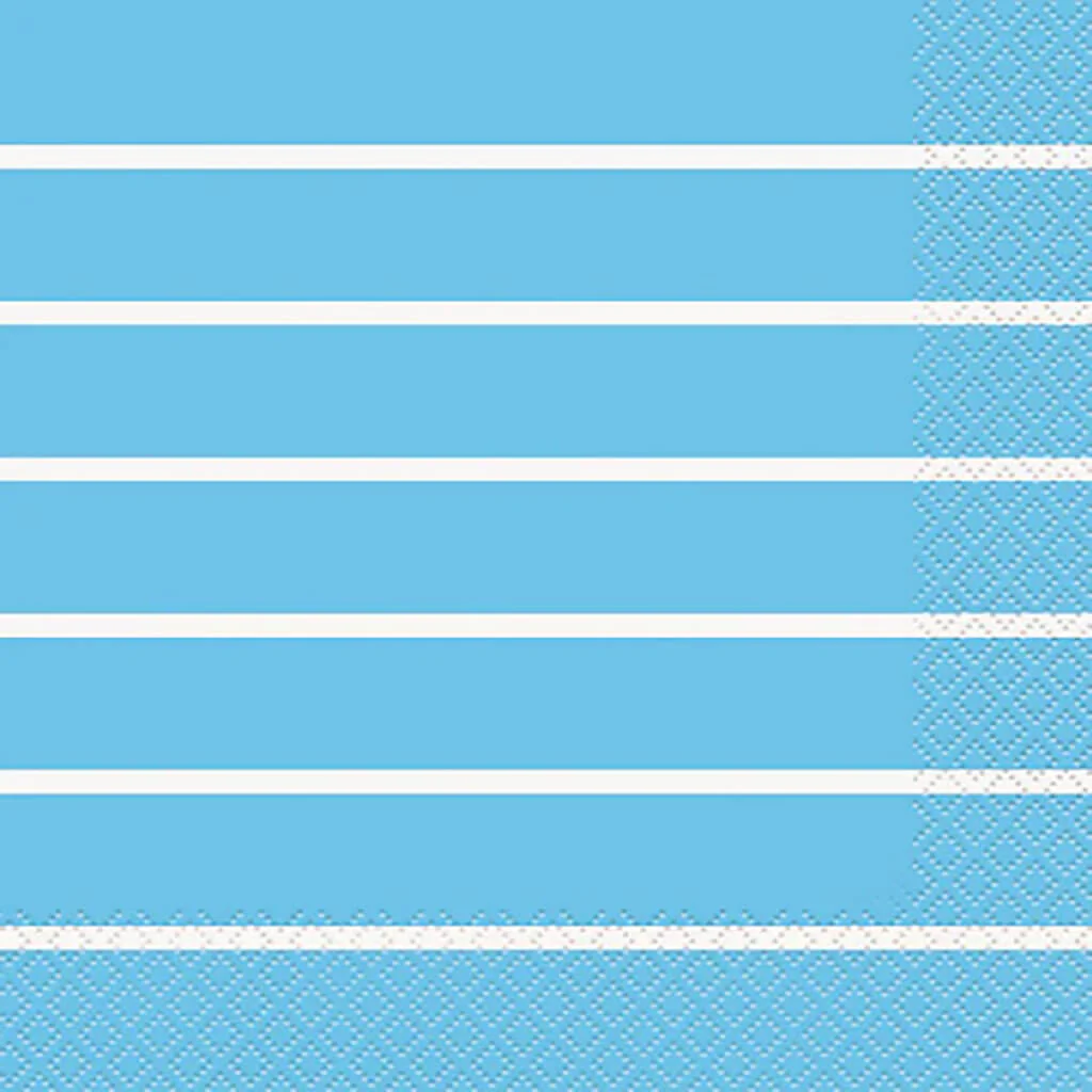 Powder Blue  Striped Lunch Napkins, 16ct