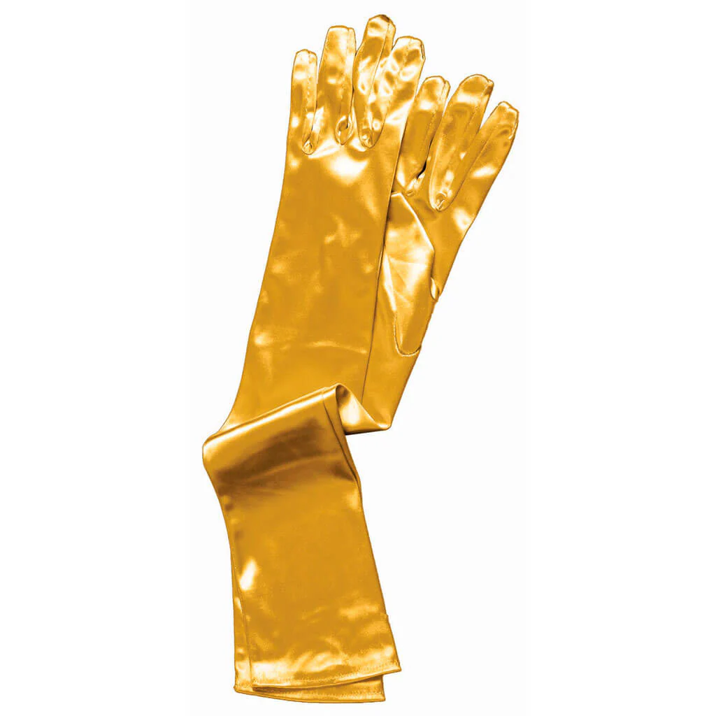 Gloves Long Satin Gold