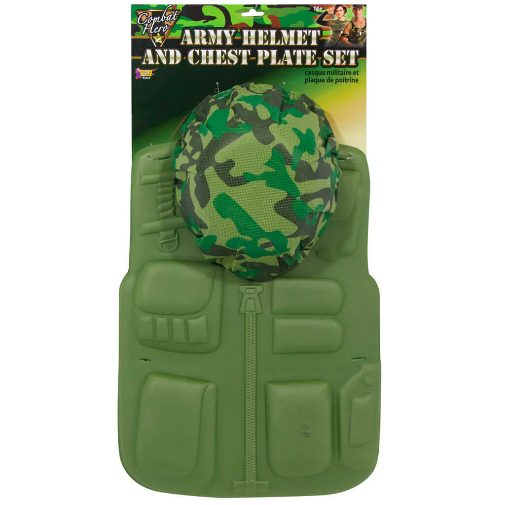 Child Army Green Vest & Helmet