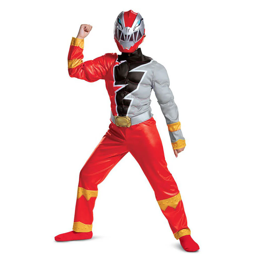 Red Ranger Dino Fury Classic Muscle Costume - Image 2