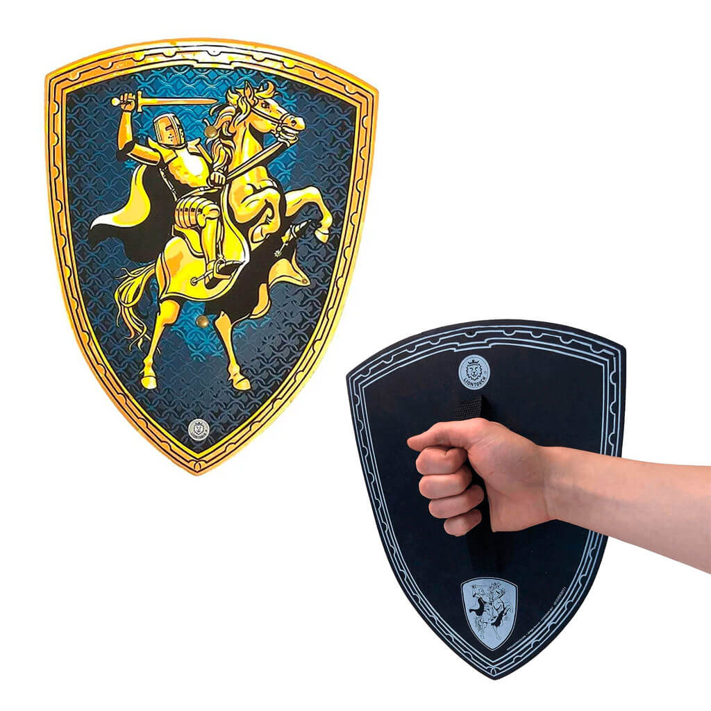 Medieval Knight Shield Blue & Gold