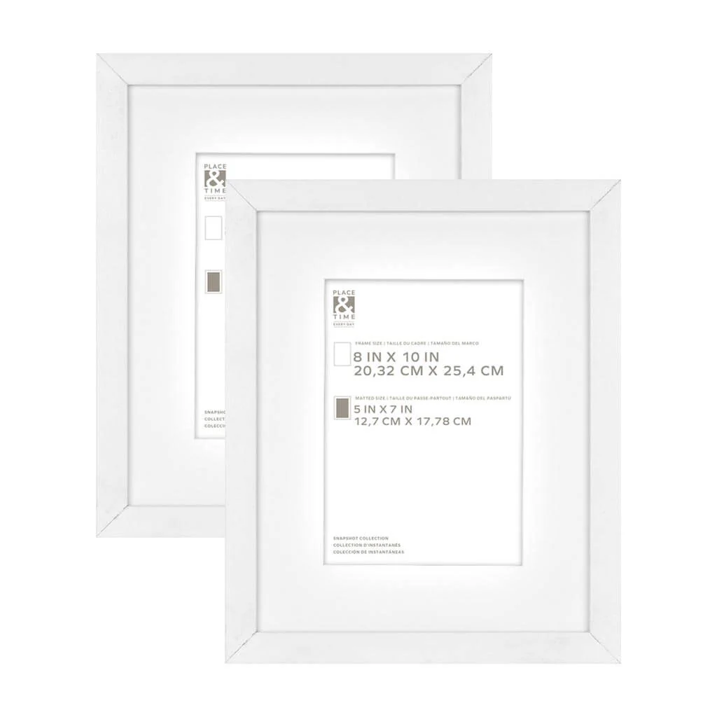 White Matt Snapshot Wall Frames 2pk, 8in x 10in & 5in x 7in