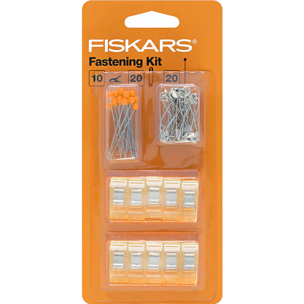 Fiskars Fastening Kit with Straight & Safety Pins & Sewing Clips