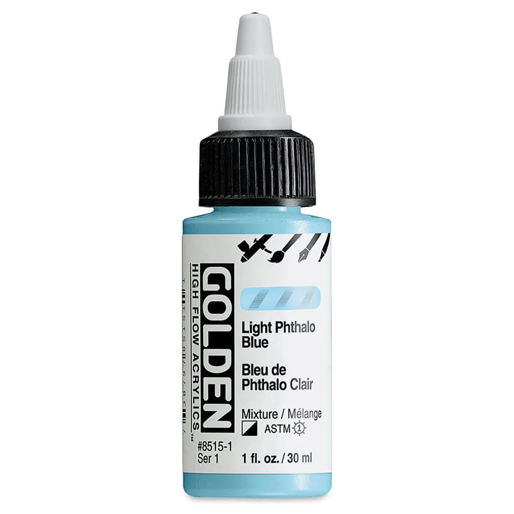 High Flow Acrylics 1oz Bottle Light Phthalo Blue