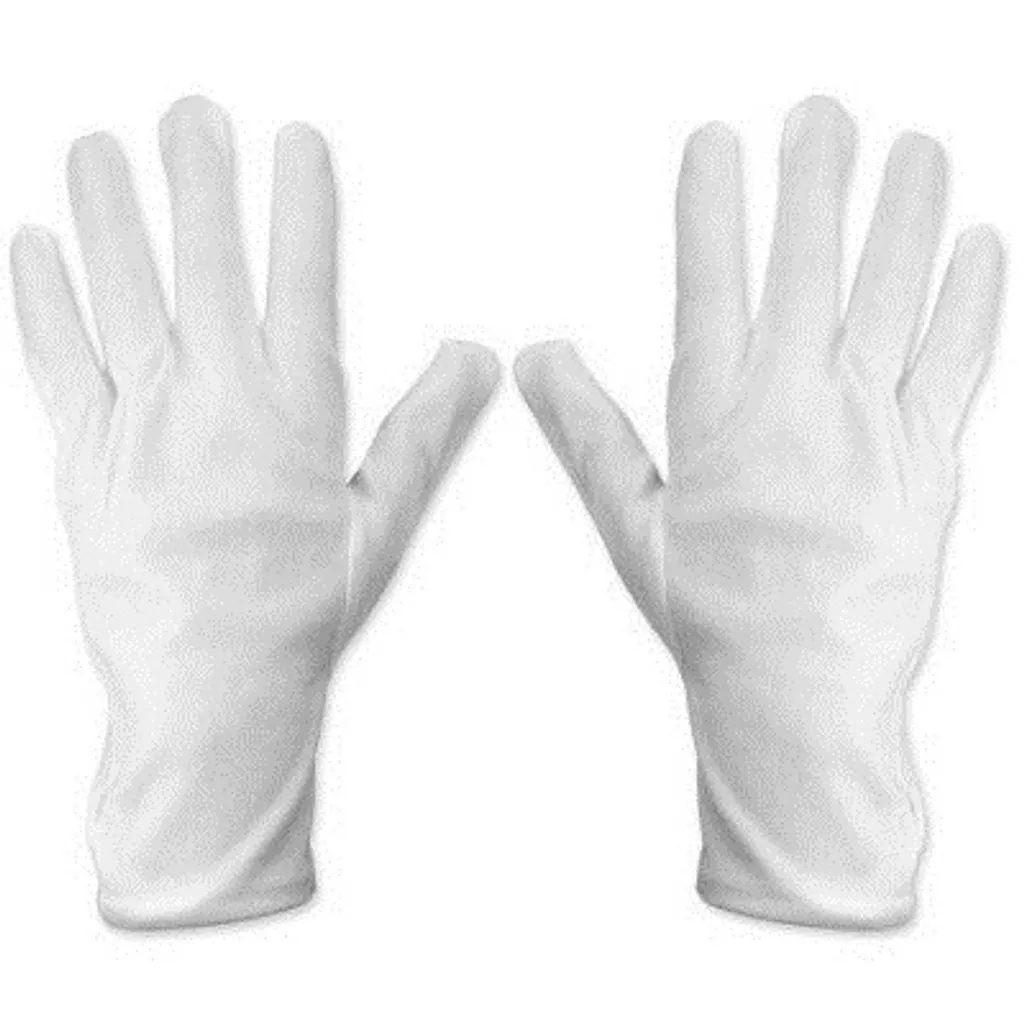 10 Adult Poly White Glove