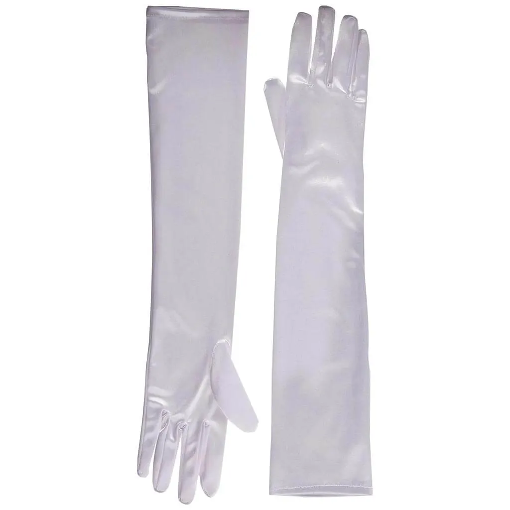 Poly White Long Glove, 18in
