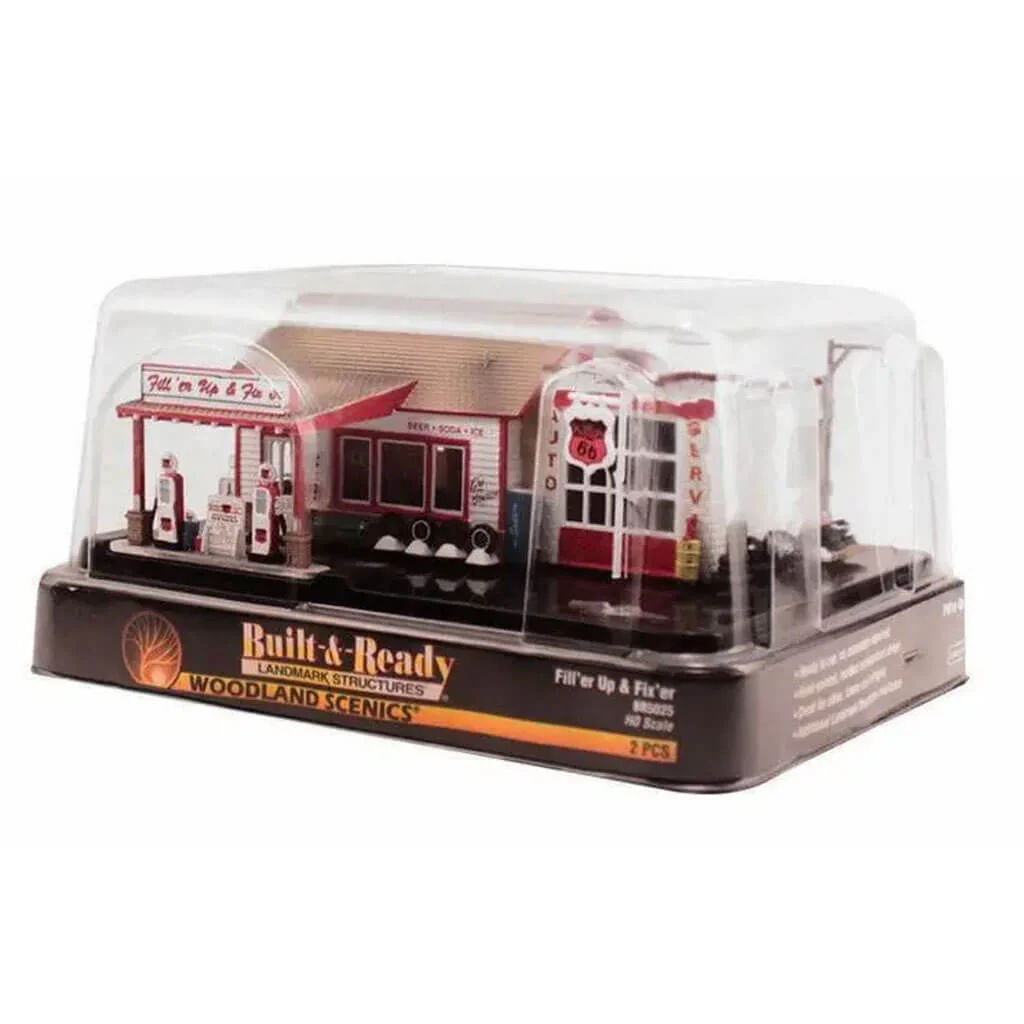 Woodland Scenics HO Scale Fill'er Up & Fix'er Up Built & Ready Landmark Structures