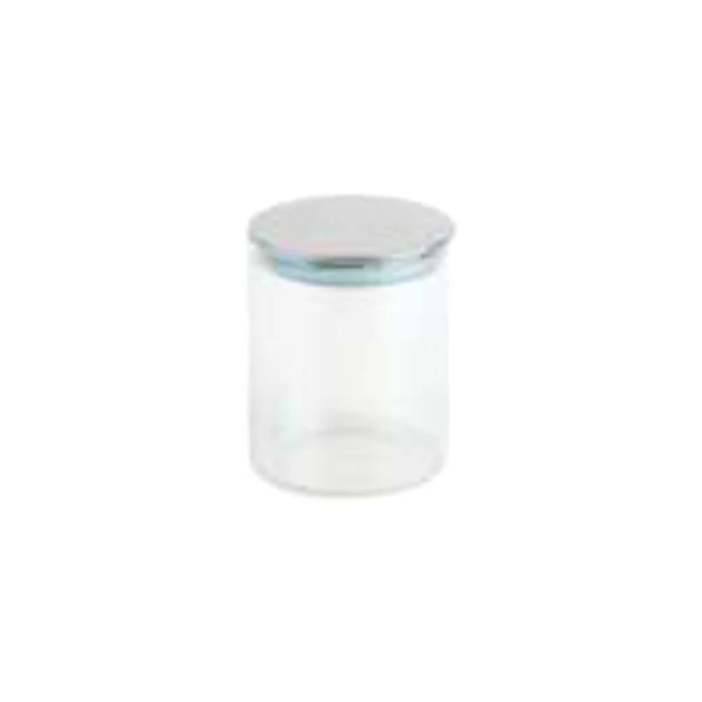 Iridescent Glass Canister 22oz with Stainless Steel Lid