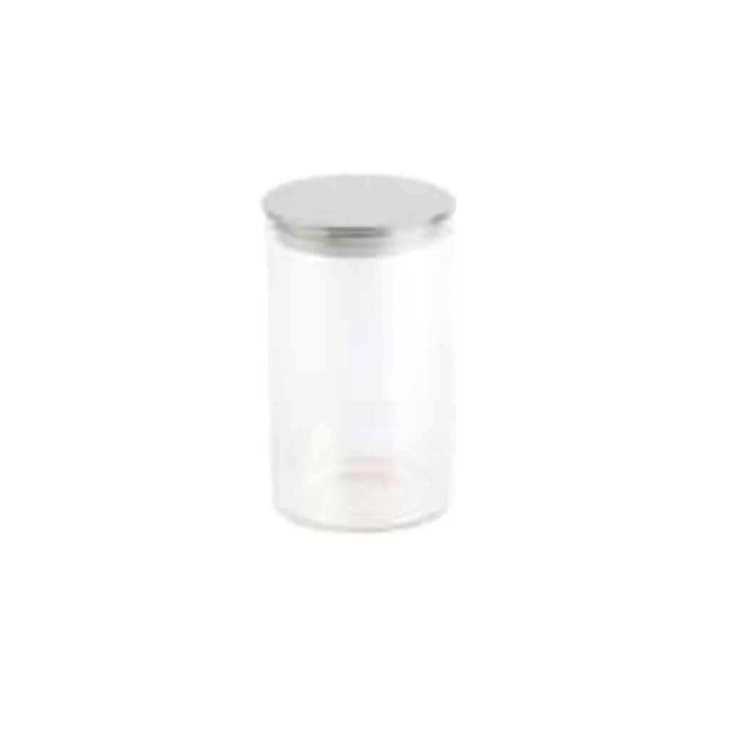 Iridescent Glass Canister 33.8oz with Stainless Steel Lid