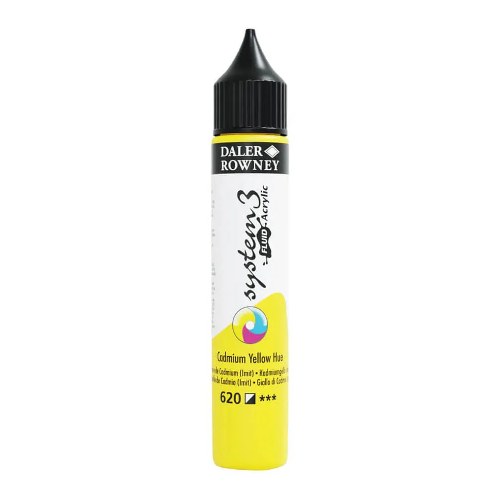 Daler Rowney System 3 Fluid Acrylic Liner 1oz Cadmium Yellow Hue