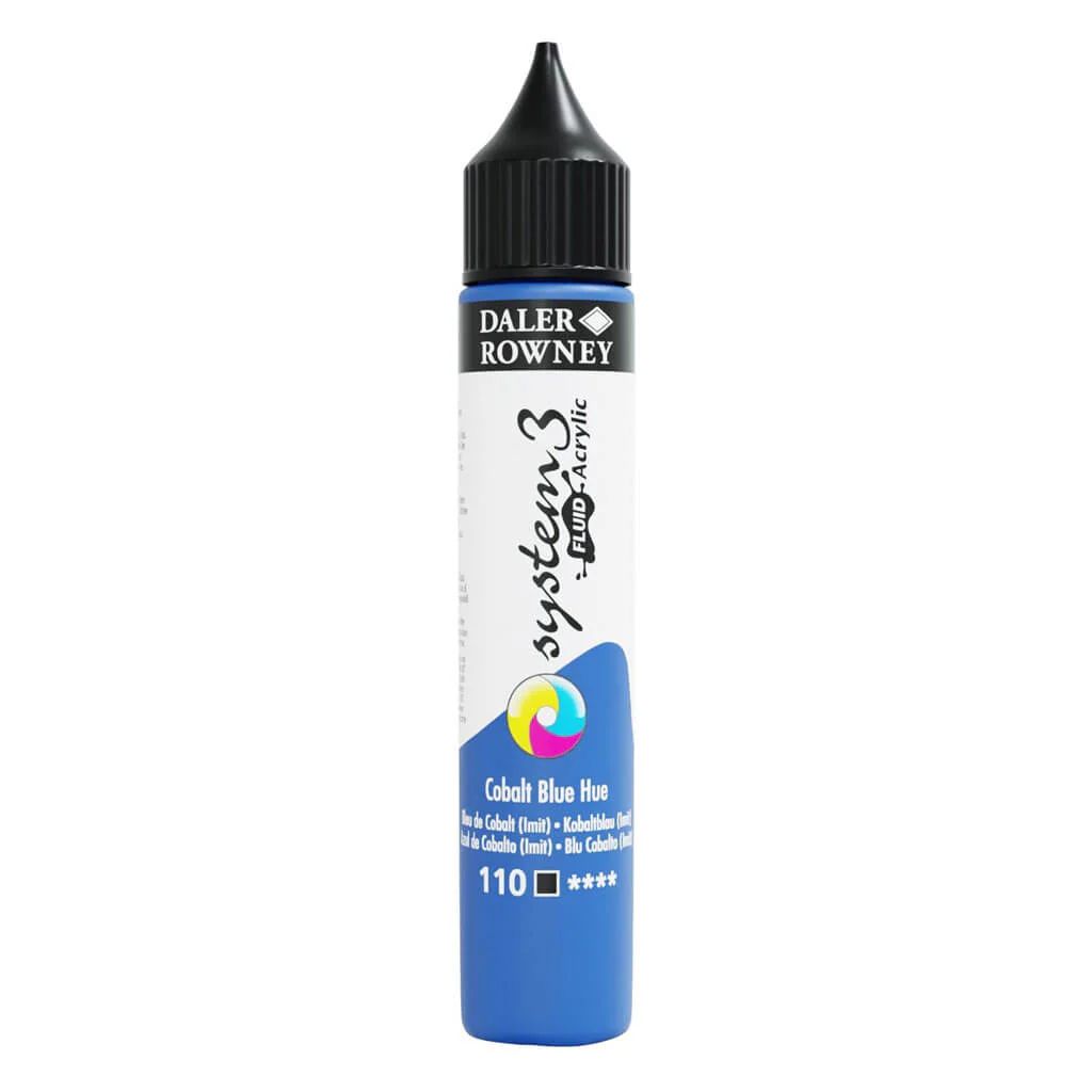 Daler Rowney System 3 Fluid Acrylic Liner 1oz Cobalt Blue Hue