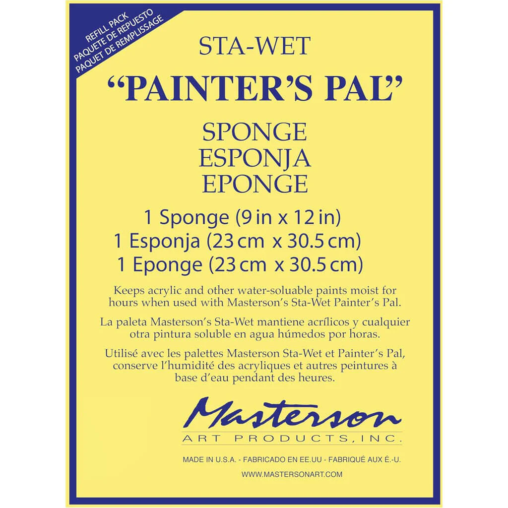Sta-Wet Painters Palette Acrylic 1pc Sponge Refill 12in x 9in
