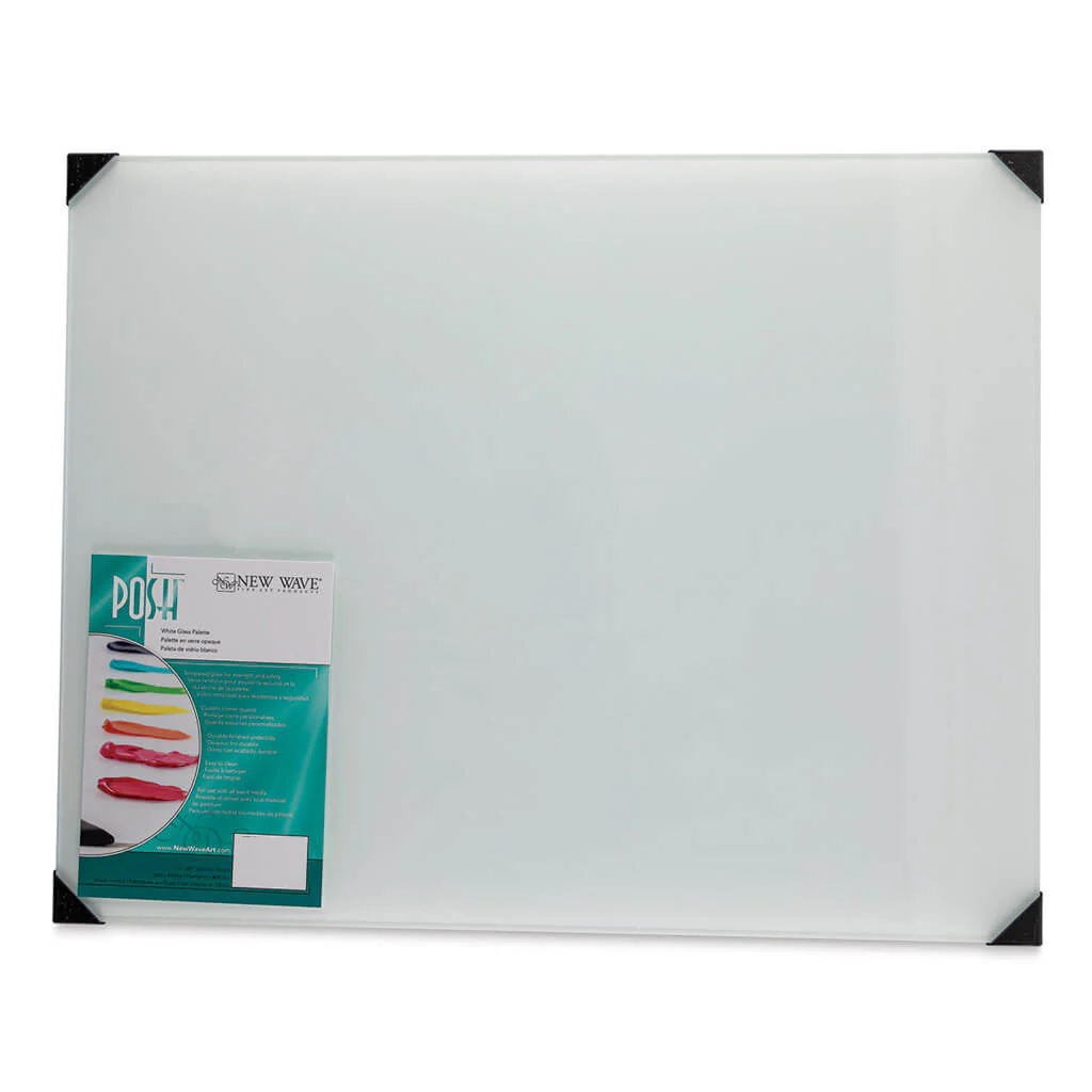 Posh Glass Tabletop Palette 16" x 20", White