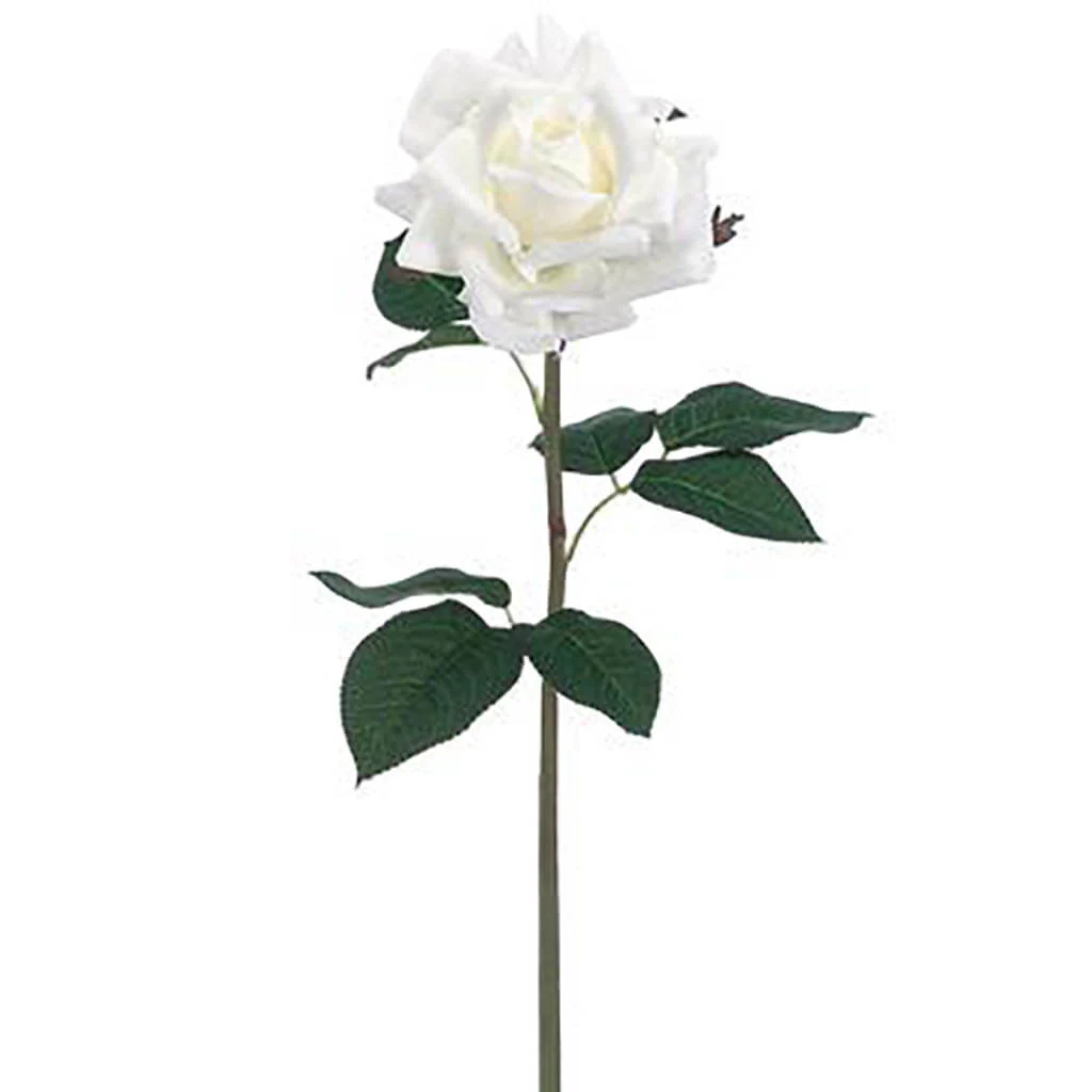 Real Touch Rose Spray 20.5in White