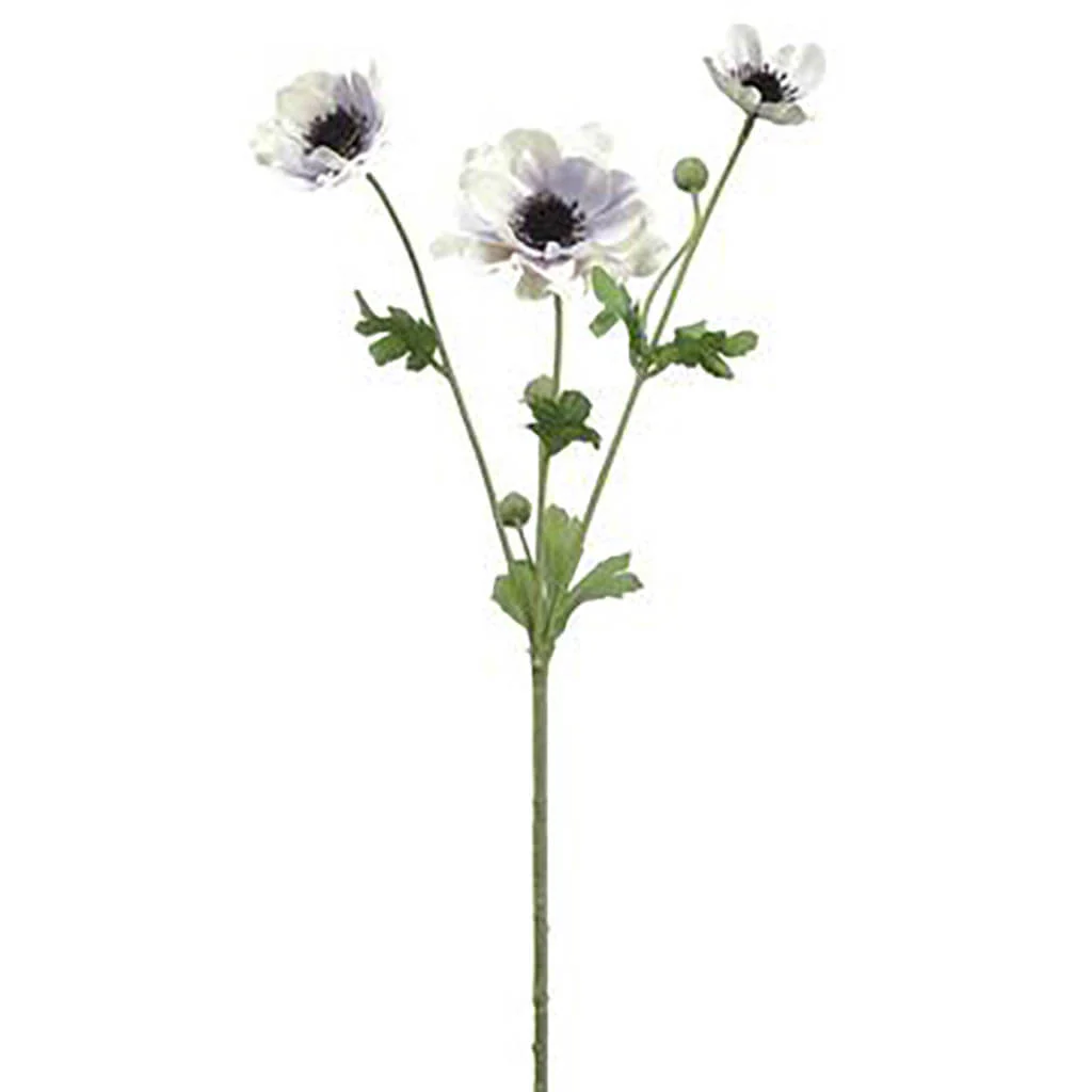 Anemone Spray x3 26in  Cream Lavender