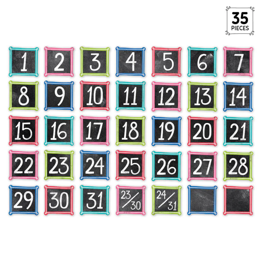 Chalk It Up! Colorful Chalk Calendar Days