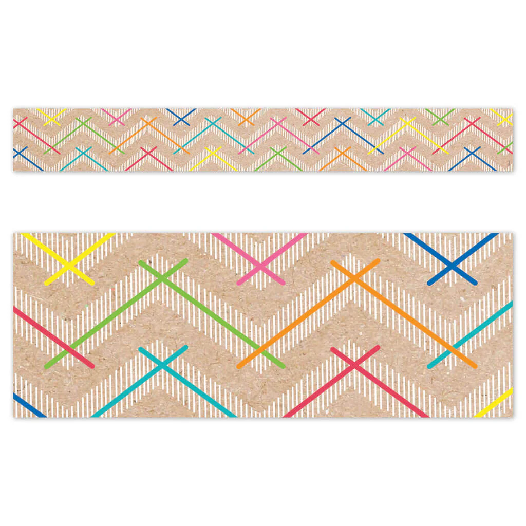 Krafty Pop Colorful Kraft Chevron EZ Border