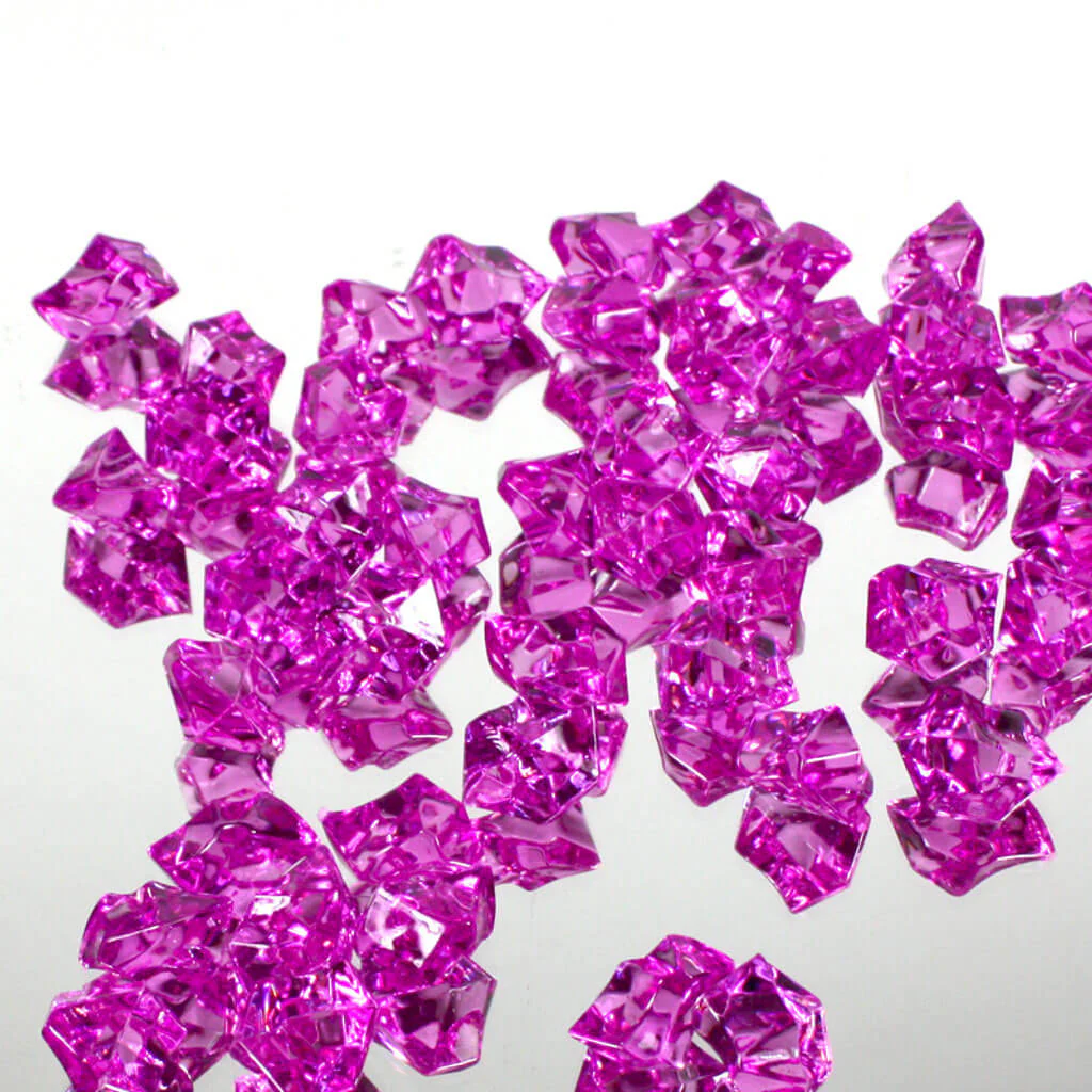 Acrylic Crystal Ice Rocks Fuchsia
