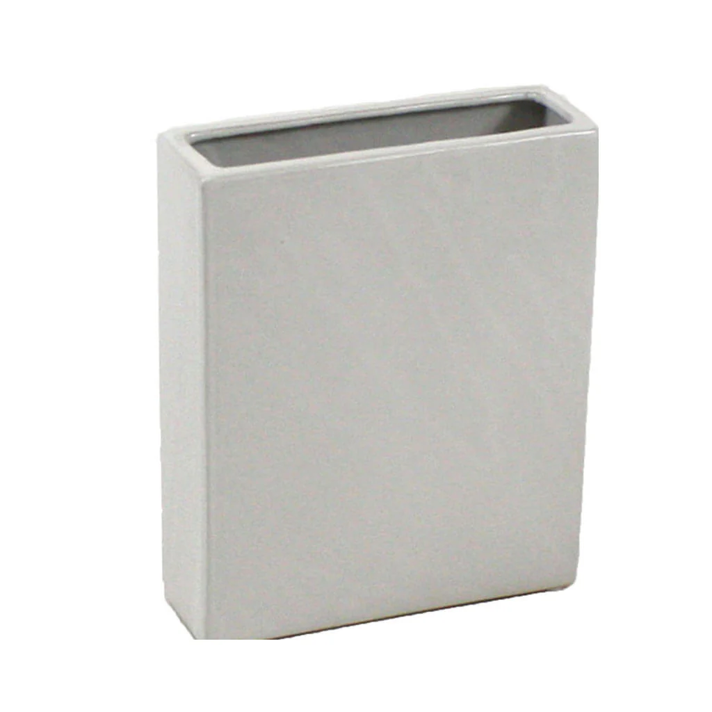 White Tall Flat Rectangle 8in x 2.5in x 10in H