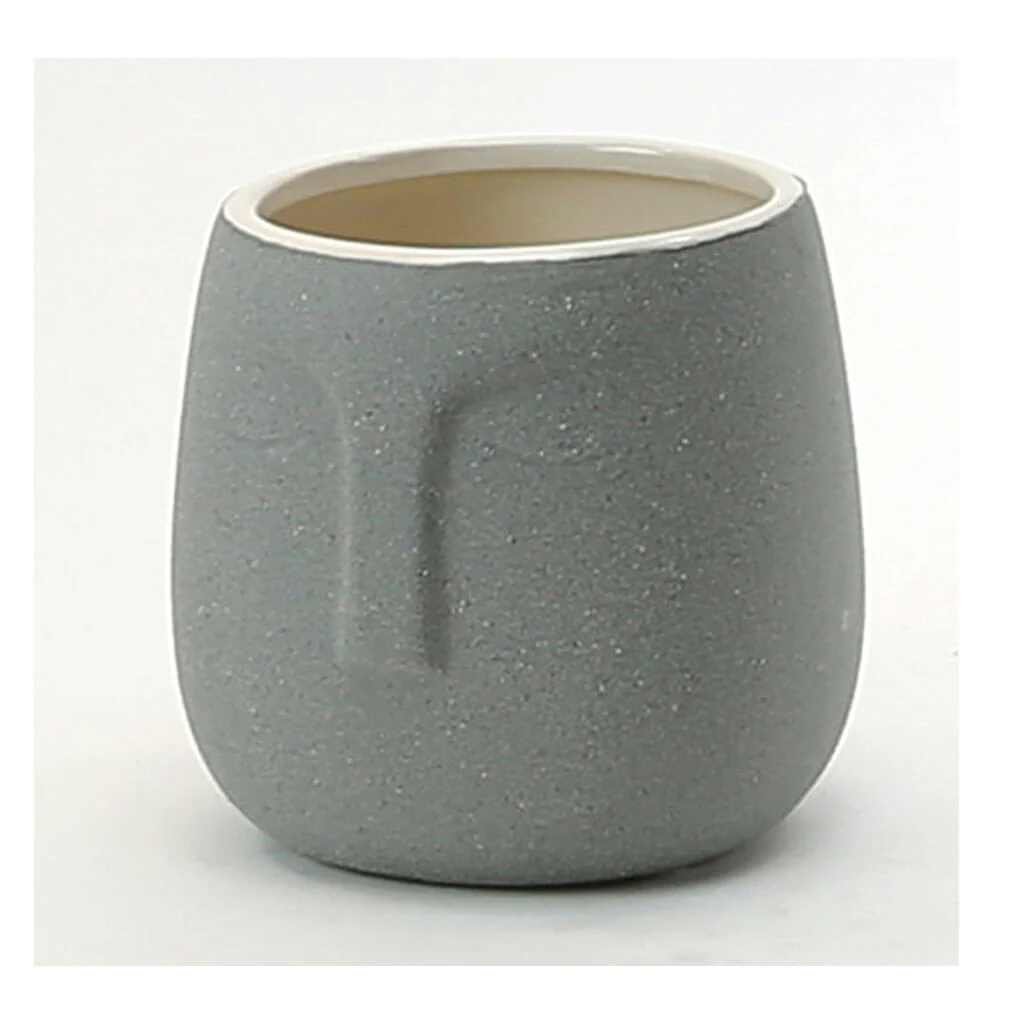 Medium Gray Sand Glazed Moai Bowl 5.25in
