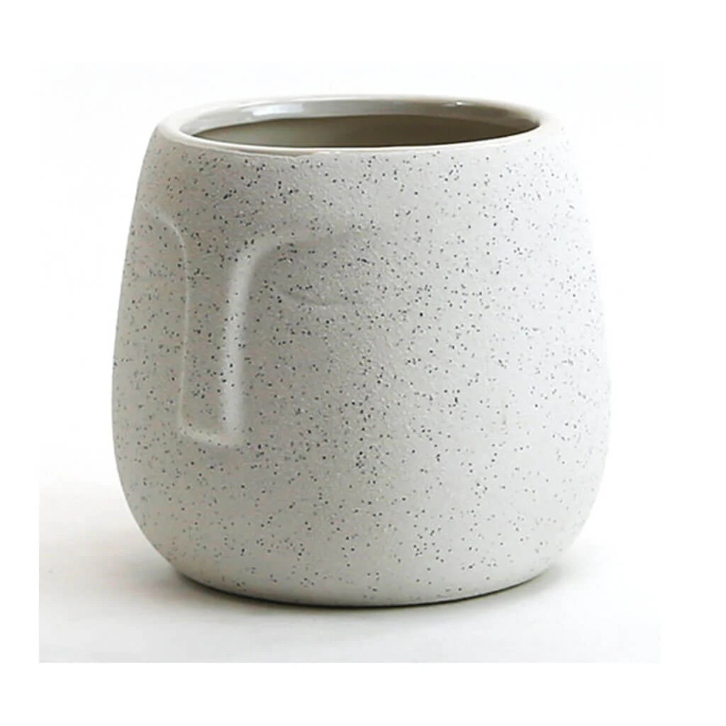 Medium White Sand Glazed Moai Bowl 5.25in