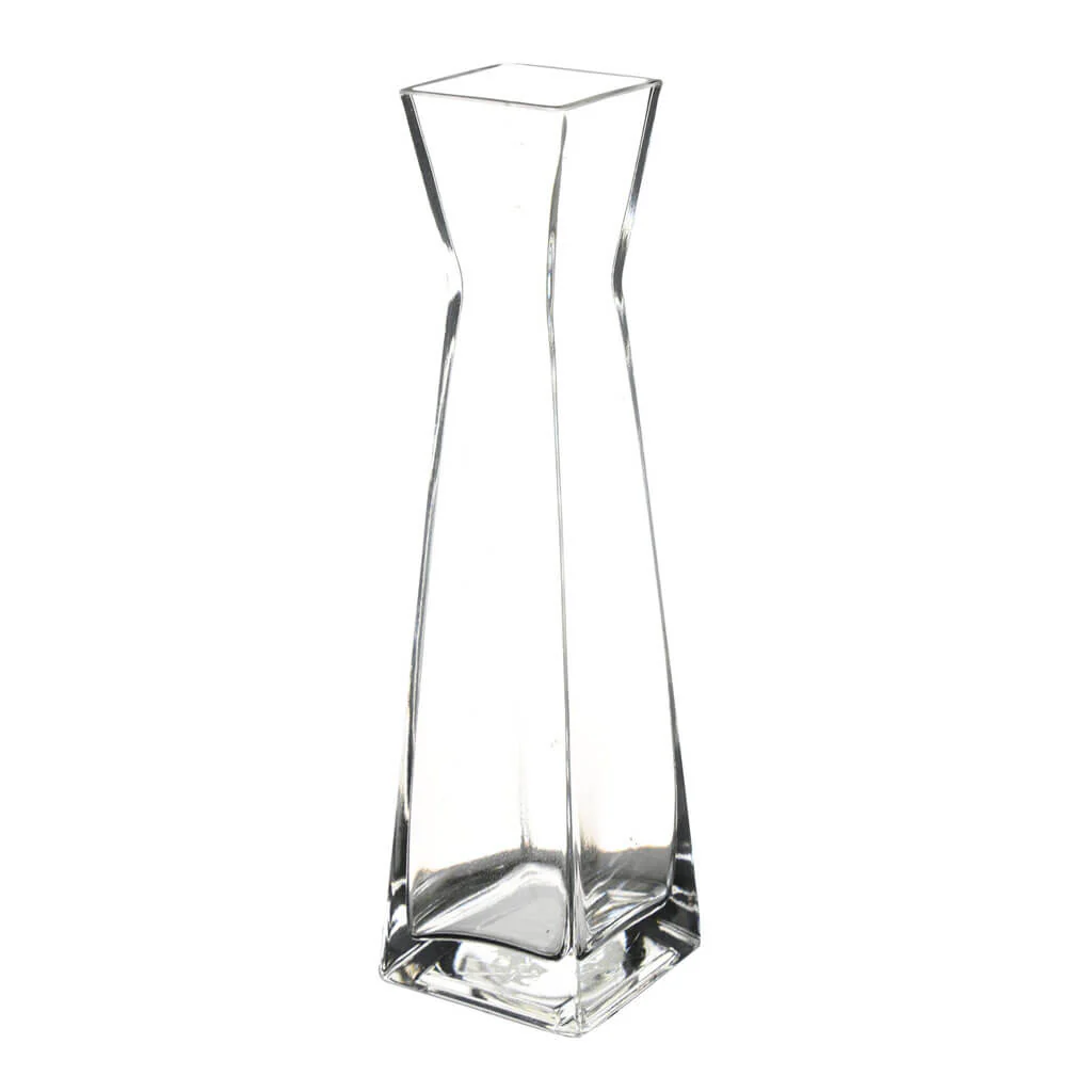 Clear Pinched Bud Vase 12in