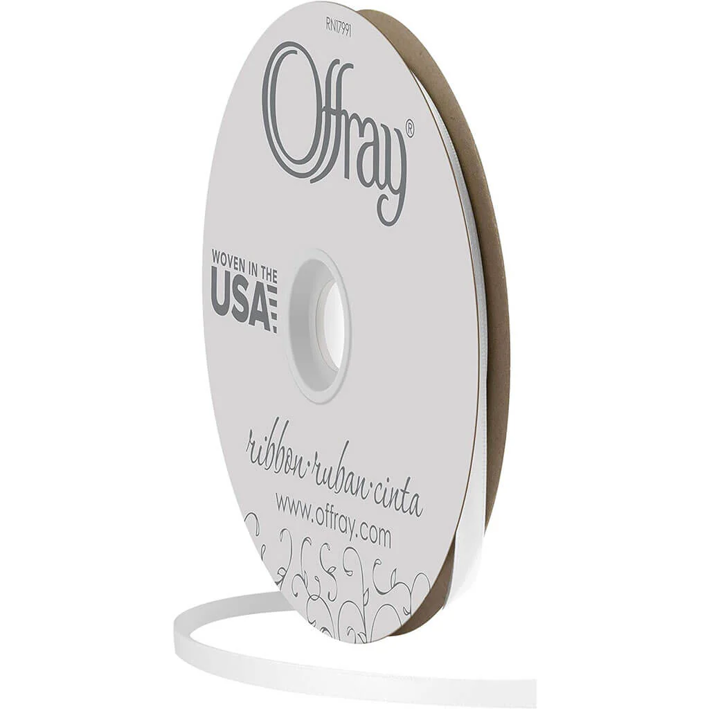 Double Face Satin Ribbon Antique White, 7/8in x 20yds