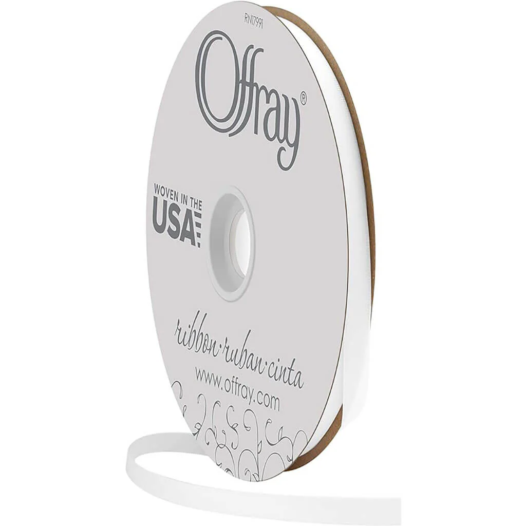 Double Face Satin Ribbon Antique White, 7/8in x 20yds