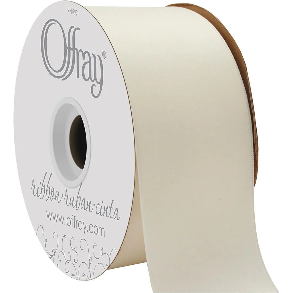 Double Face Satin Ribbon Antique White 2.25in x 20yds