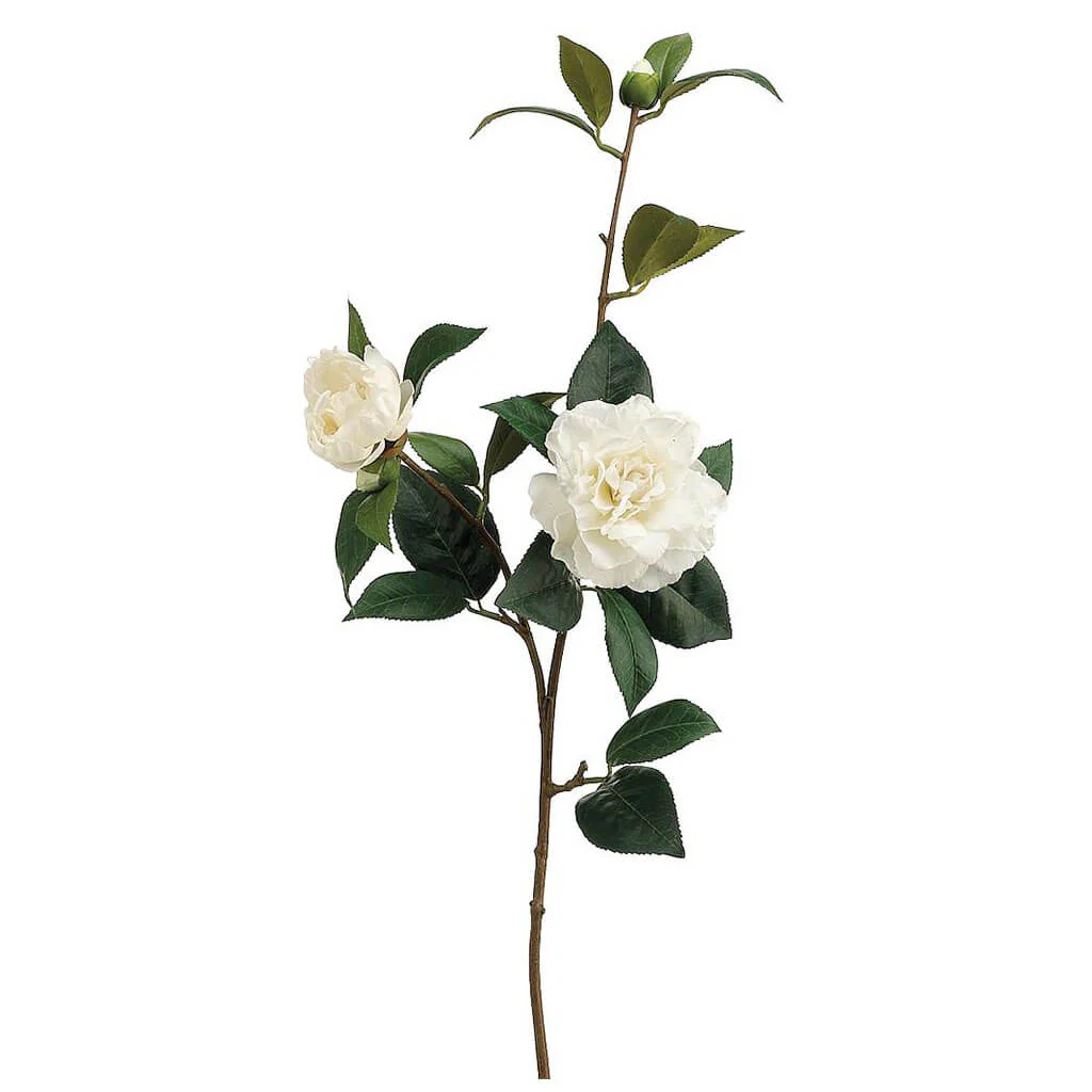 Camellia Spray 35in Cream