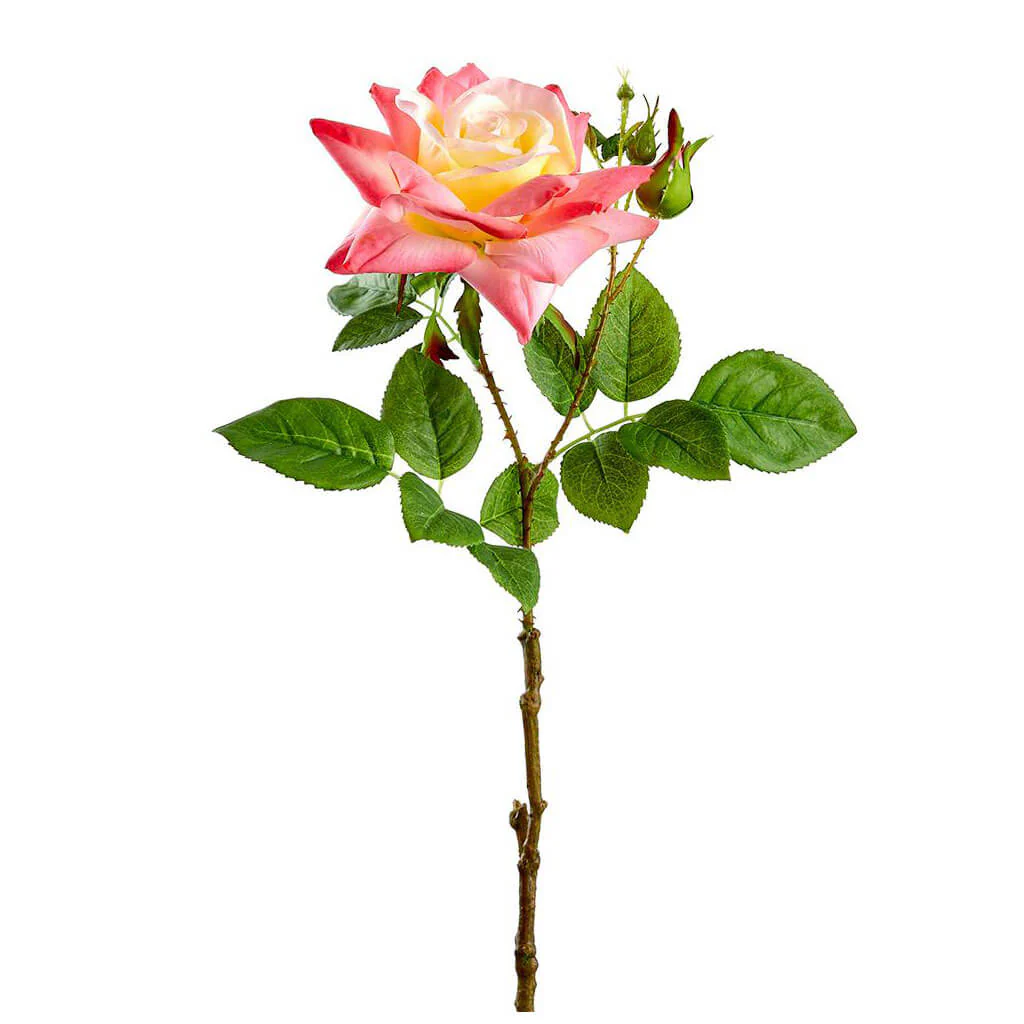 Rose Spray 21in Yellow Rose