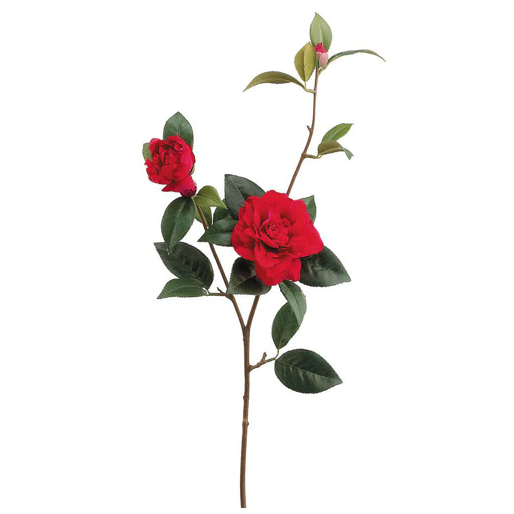 Camellia Spray 35in Red