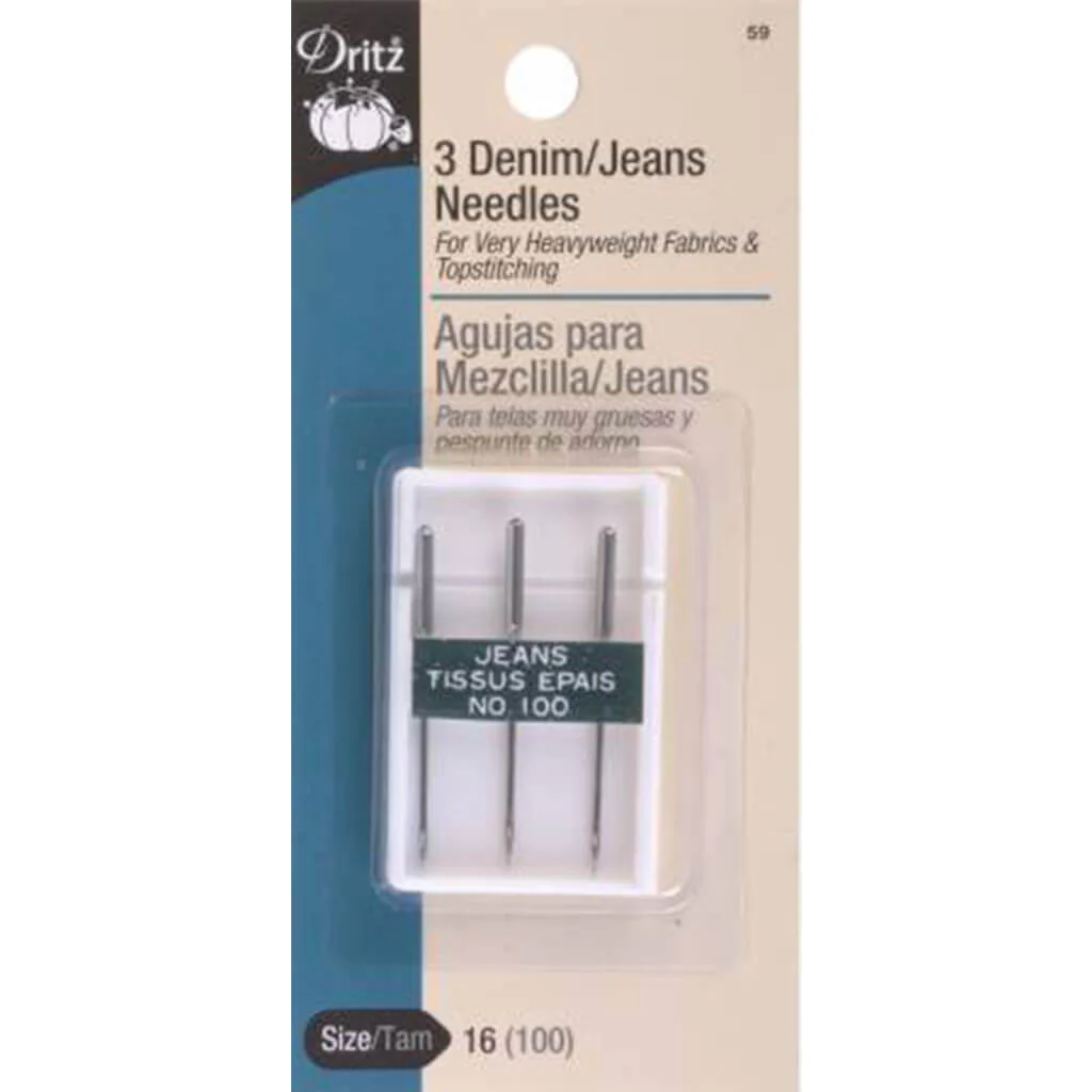 Dritz Denim & Jean Machine Needles 3ct, Size 16/100