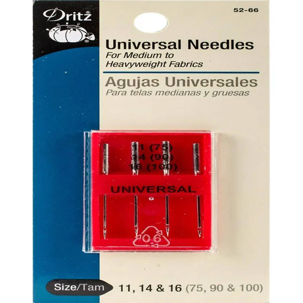 Dritz Universal Point Machine Needles Sizes 11/75, 14/90 & 16/100