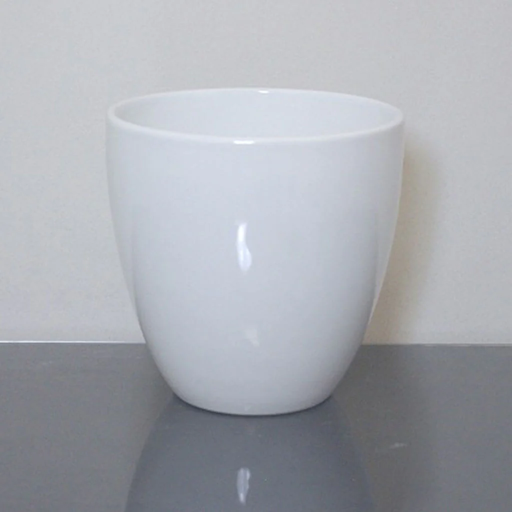 Ceramic Bowl Vase 5in x 4in, White