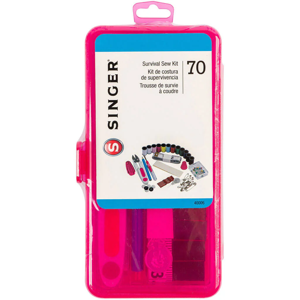 SINGER Exclusive Survival Sew Kit 70/Pkg, Pink