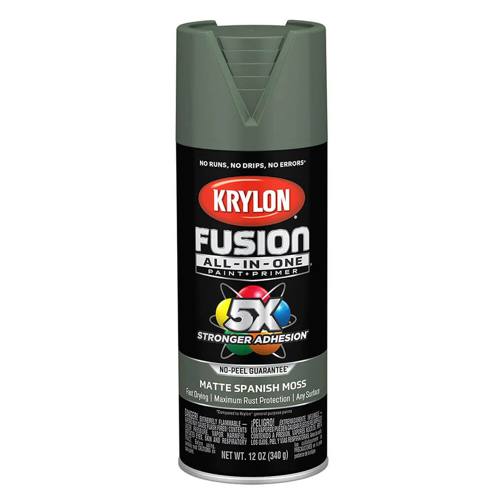 KRYLON Fusion All-in-one Spray Paint + Primer, Matte Spanish Moss, 12oz