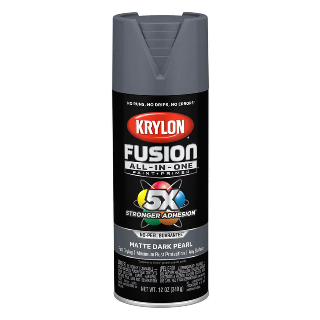 KRYLON Fusion All-in-One Spray Paint + Primer, Matte Dark Pearl, 12oz