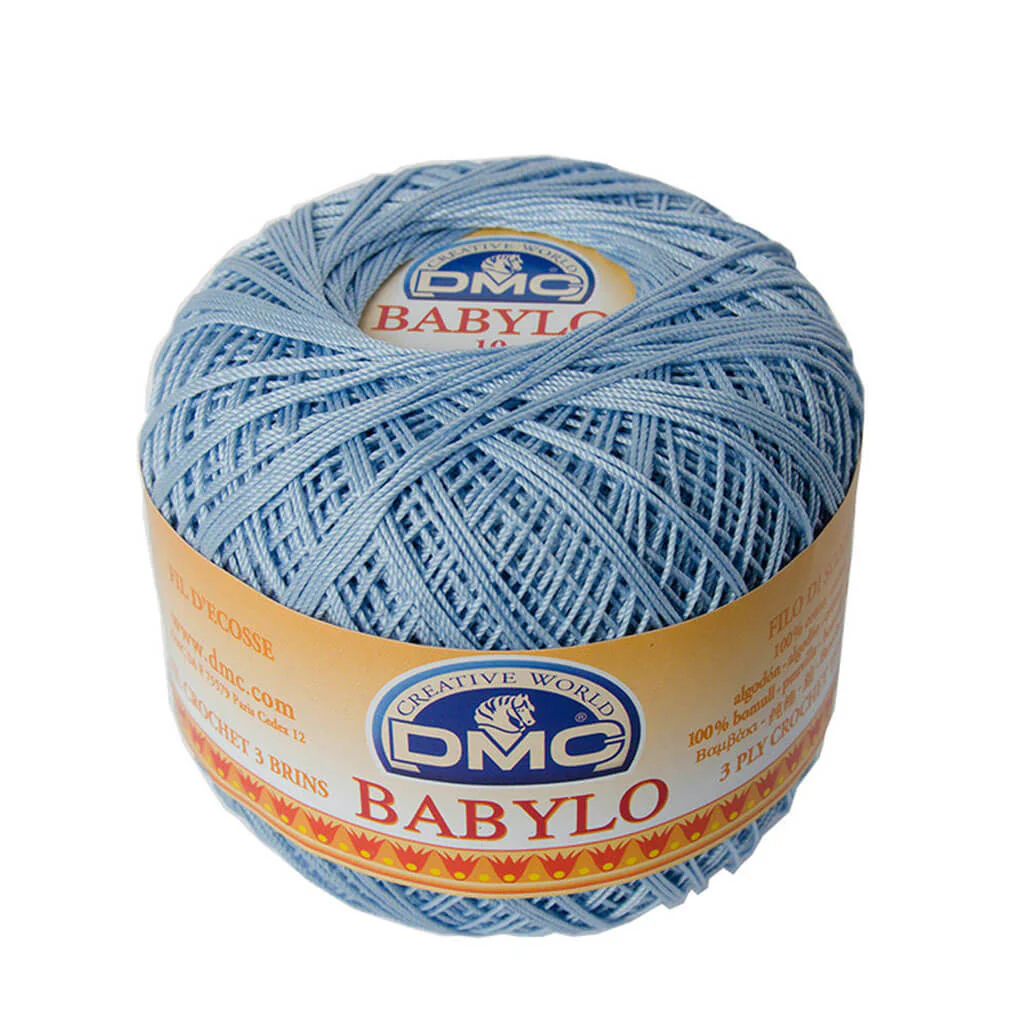 Babylo 10 Crochet Thread Balls 50G, Light Lavender Blue