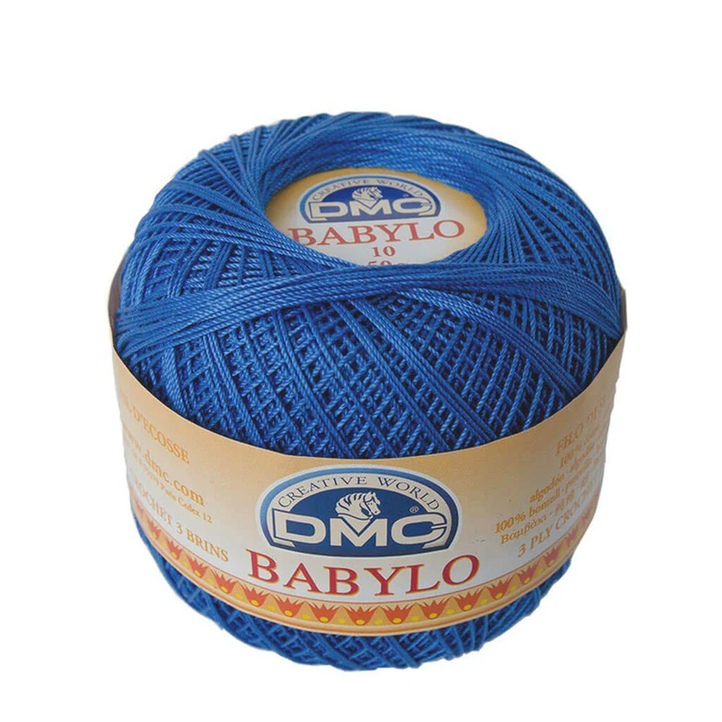 Babylo 10 Crochet Thread Balls 50G, Blue