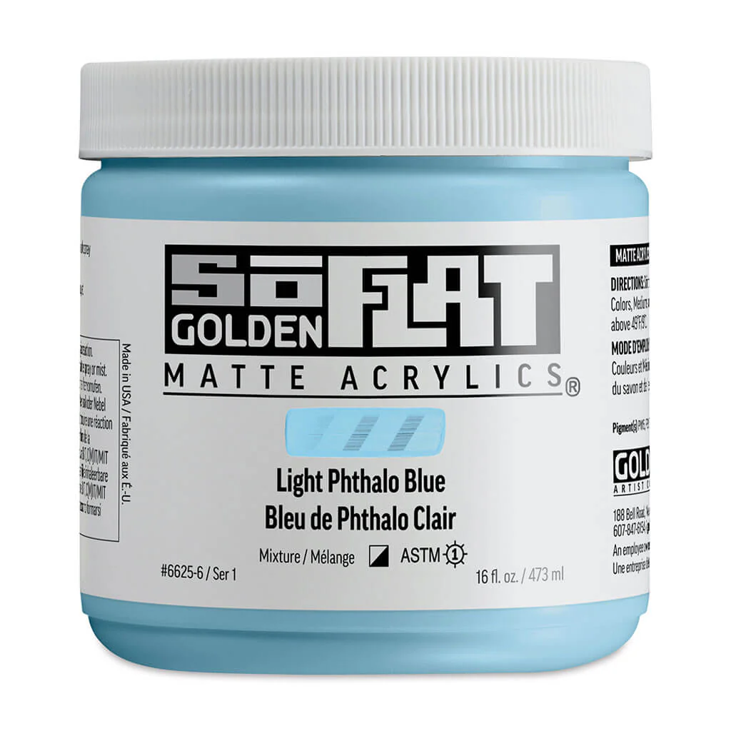 SoFlat Matte Acrylic Light Phthalo Blue, 16oz