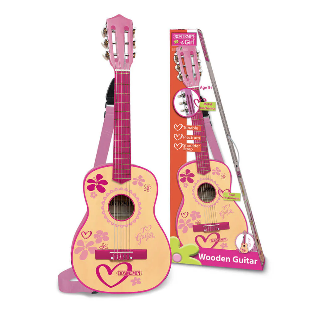 Bontempi Classical Wooden Guitar with 6 Strings, 75cm