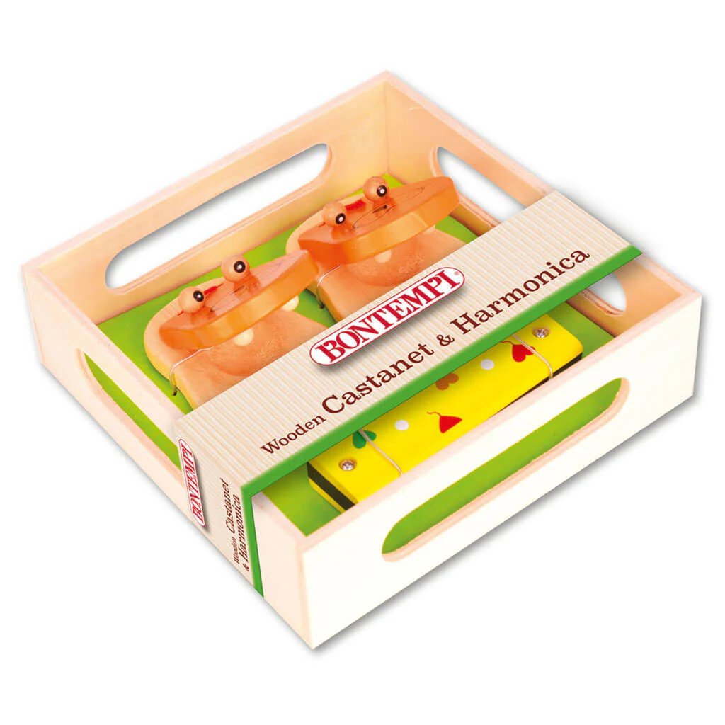 Bontempi Wooden Castanets and Harmonica - Image 2