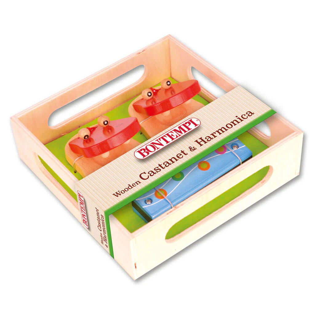 Bontempi Wooden Castanets and Harmonica - Image 3