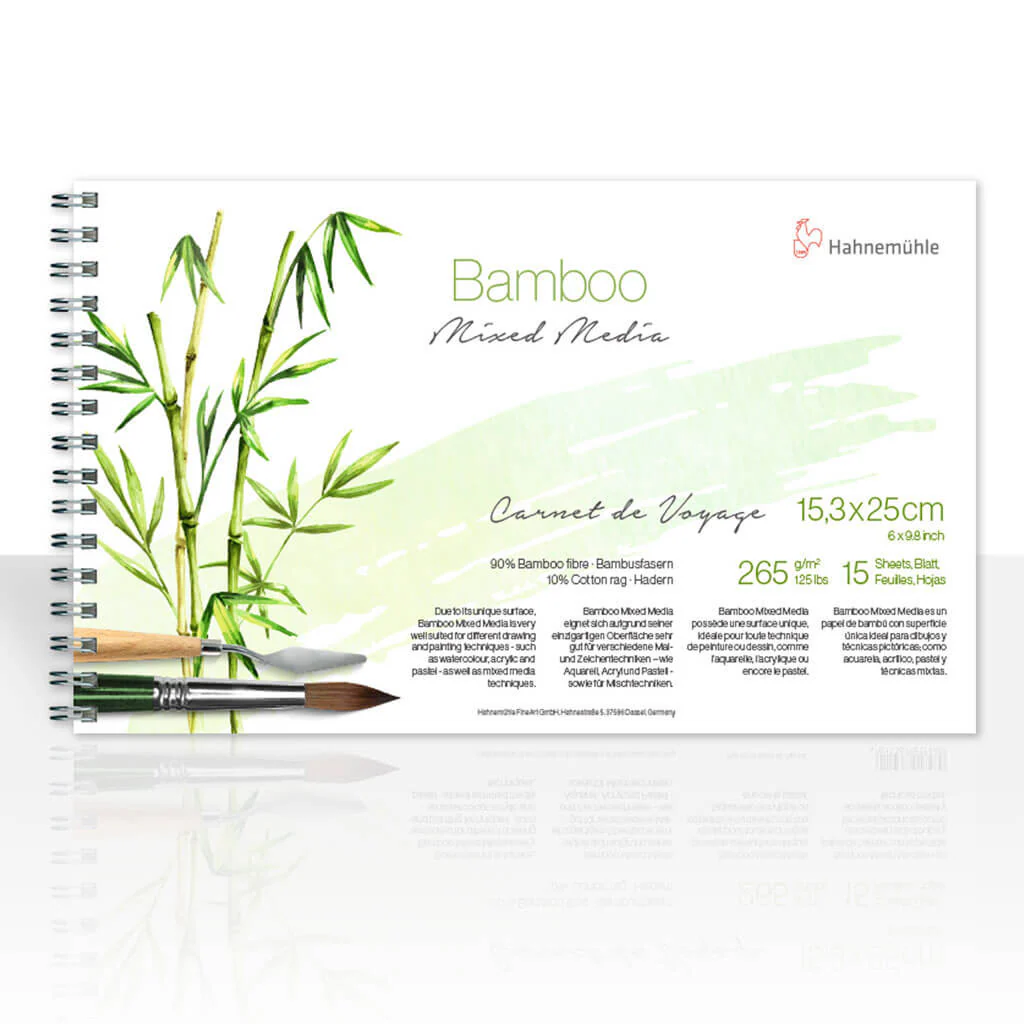 Hahnemuhle Bamboo Carnet De Voyage 265gsm 15.3cm x 25cm, 15 Sheets