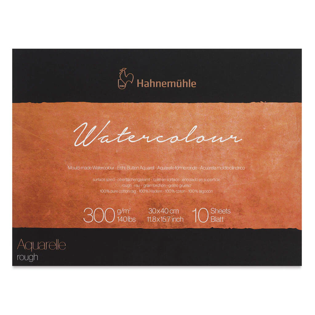 Hahnemuhle The Collection Watercolor 300gsm Rough, 30cm x 40cm, 10 Sheets