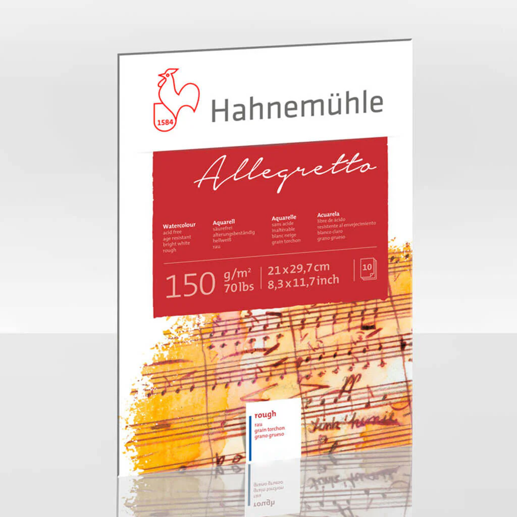 Hahnemuhle Watercolor Pad "Allegretto" Fine Rough 150gsm, DIN A4