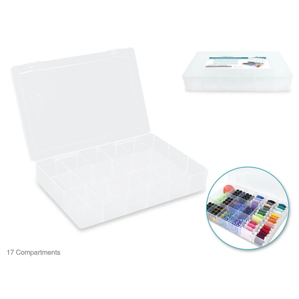 Craft Storage: 10.4in x 7in x 1.7in Floss & Trinket Organizer Box 17-Comp