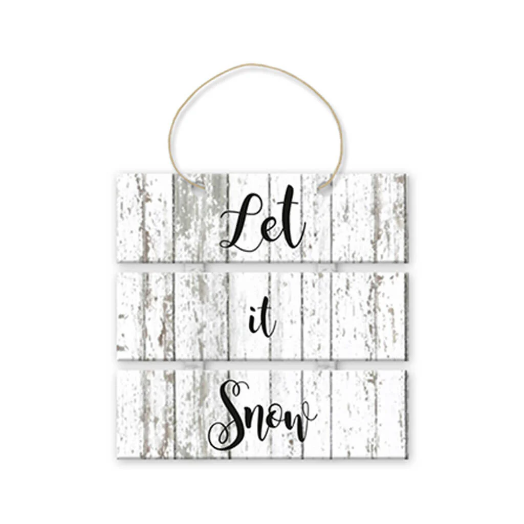 Holiday Emb: 3in x 6.4in Triple Plaque Hanger Sign Board - Image 3