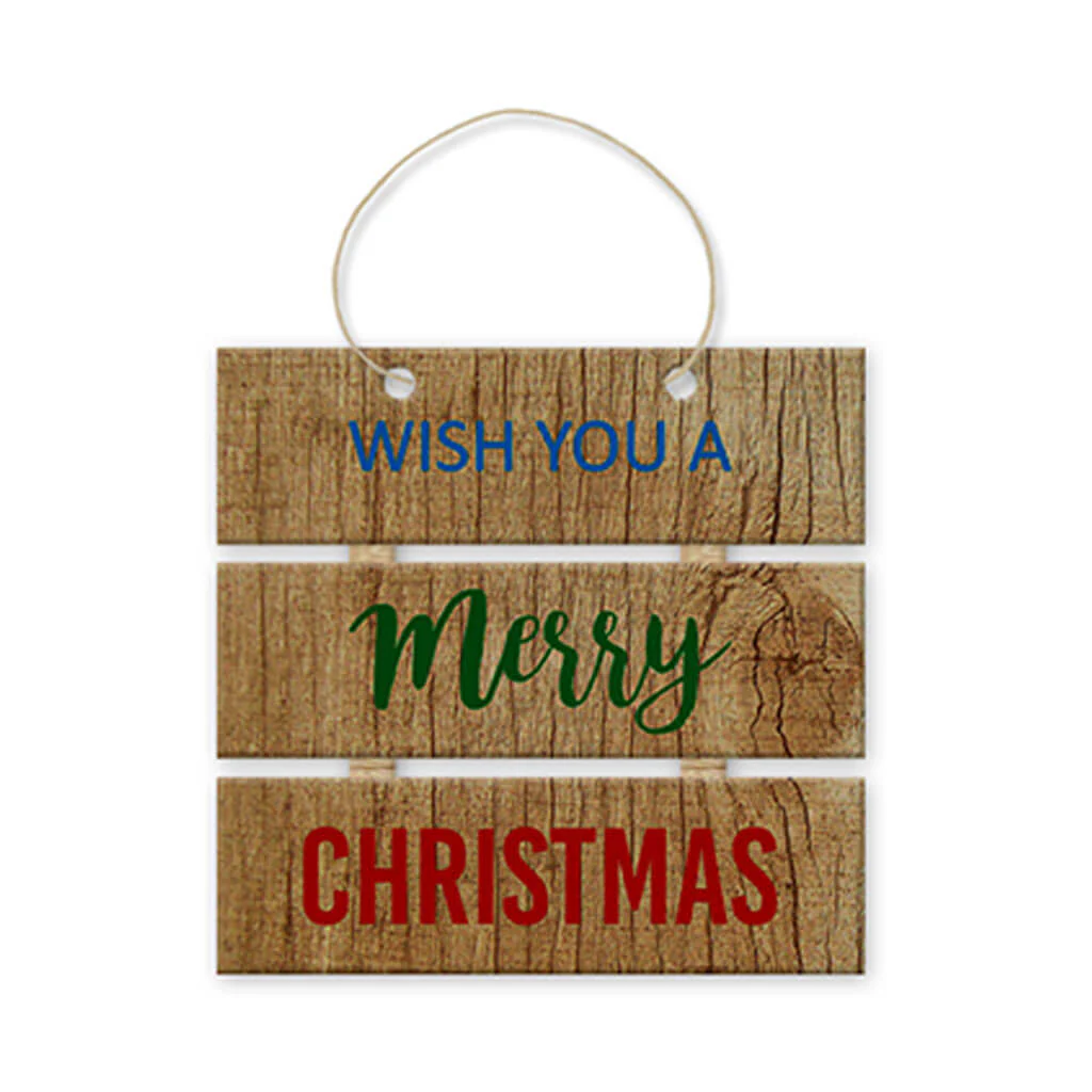 Holiday Emb: 3in x 6.4in Triple Plaque Hanger Sign Board - Image 4
